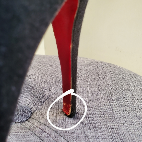 CHRISTIAN LOUBOUTIN | Loubout 150 Black Peep Toe Military Heeled Booties (9 US) - Picture 12 of 14